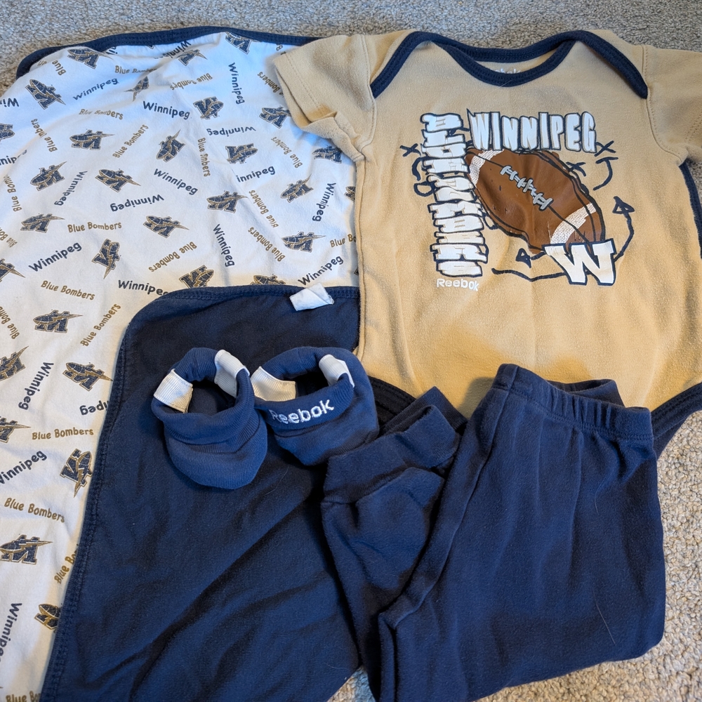 Reebok Blue and Tan Kids One Piece Set